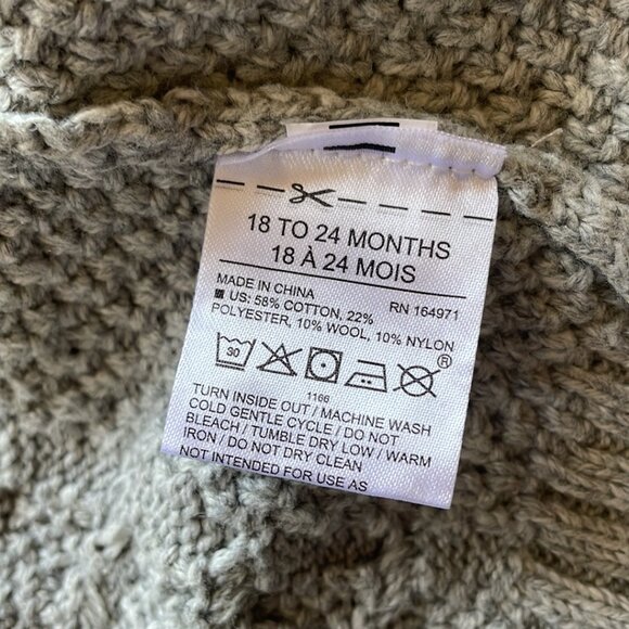 Janie and Jack Cable Shawl Collar Knit Cardigan Gray Heather Size 18-24 months - Picture 6 of 7